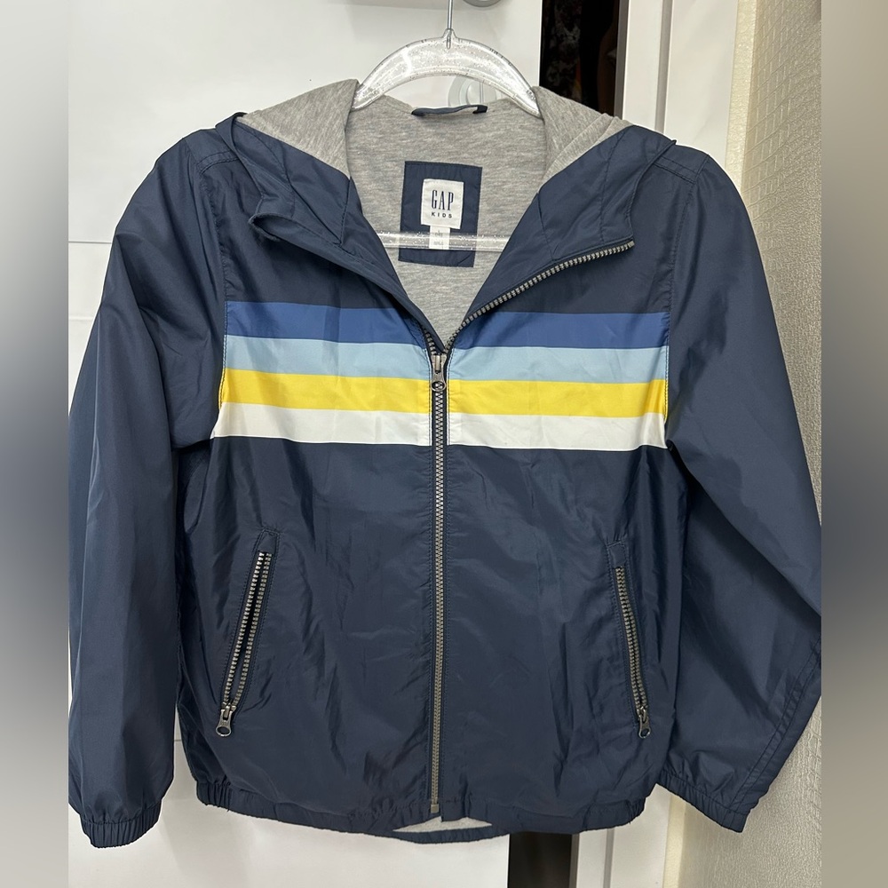 GAP Kids Navy Raincoat with Stripes